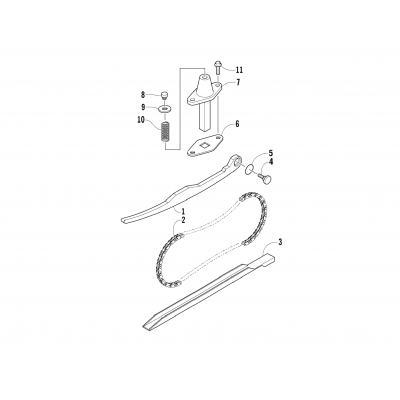 CAM CHAIN AND TENSIONER ASSEMBLY