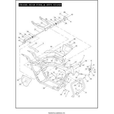 FRAME, REAR FORK, & JIFFY STAND