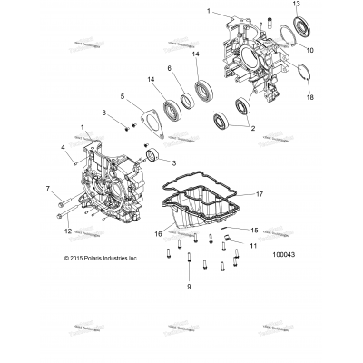 Engine, Crankcase A18ses57c1/C2/C5/C7/E1/E5/E7/P57c1/T57c1/C7/E1/E7