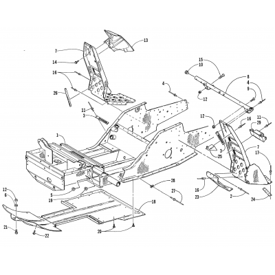 FRONT FRAME AND FOOTREST ASSEMBLY