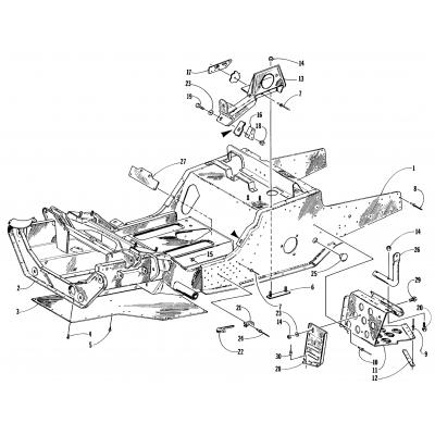 FRONT FRAME AND FOOTREST ASSEMBLY