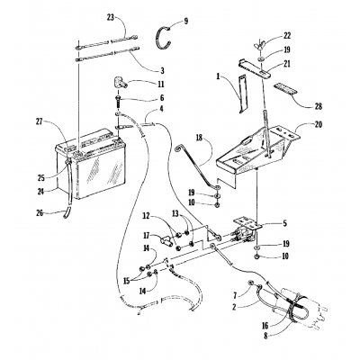 BATTERY, SOLENOID, AND CABLES