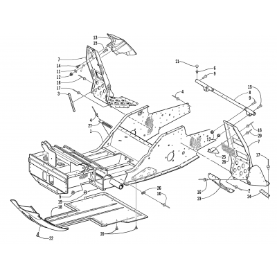 FRONT FRAME AND FOOTREST ASSEMBLY